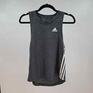 Adidas Women's Tank Top S Primegreen Aeroready 3-Stripe Training Athletic Gray